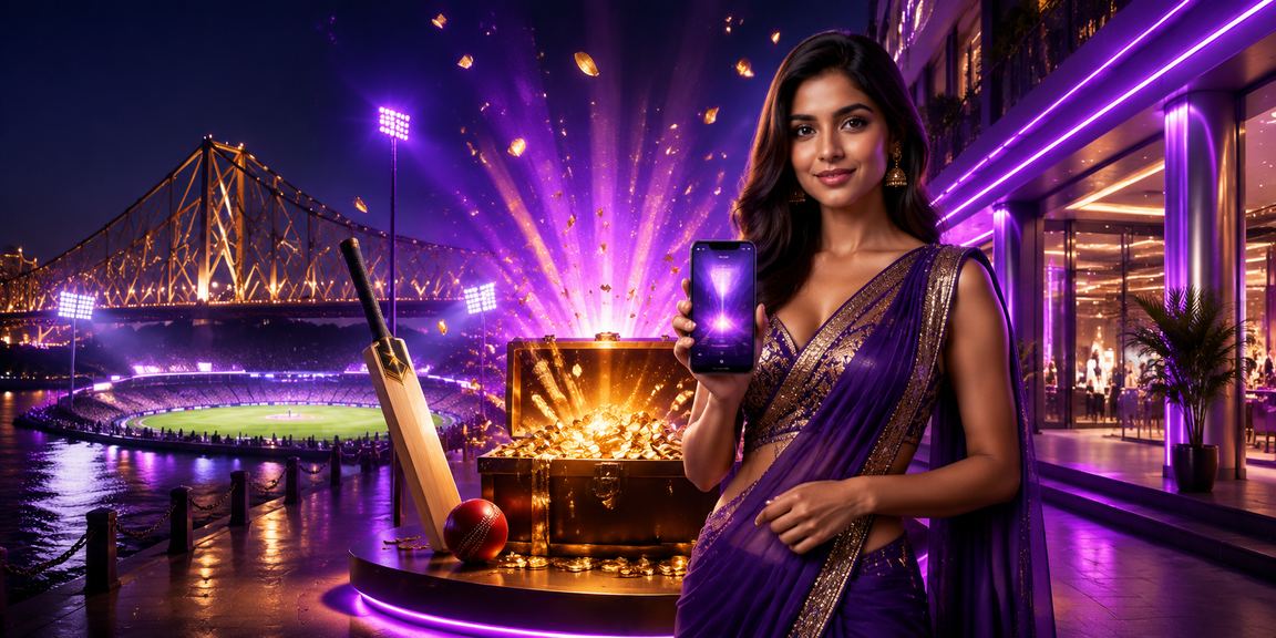 Neon lit cricket and sports betting venue in Kolkata